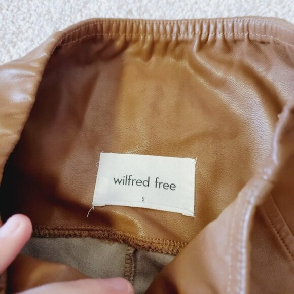 Aritzia Wilfred Free Daria Faux Leather Camel High Rise Leggings S - Picture 7 of 8
